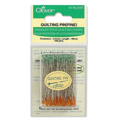 Quilting Pins, Glass Head, Fine, by Clover - 100 Ct.
