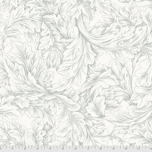 Free Spirit Fabrics Hawkdale by Morris & Co. Pure Morris Acanthus Scroll Silver