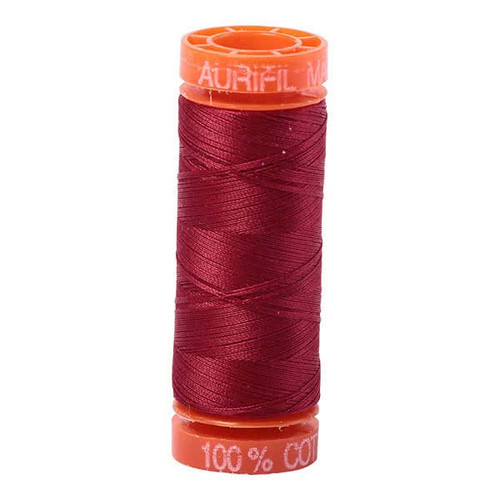 Aurifil Cotton Mako Thread 50 weight Burgundy Mini Spool 220 yards / 200 meters