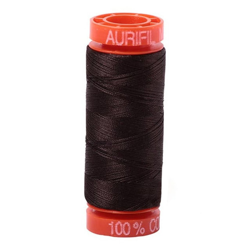 Aurifil Cotton Mako Thread 50 Weight Very Dark Bark Mini Spool 220 yards / 200 meters