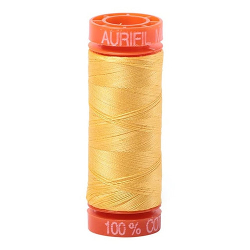 Aurifil Cotton Mako Thread 50 weight Pale Yellow Mini Spool 220 yards / 200 meters