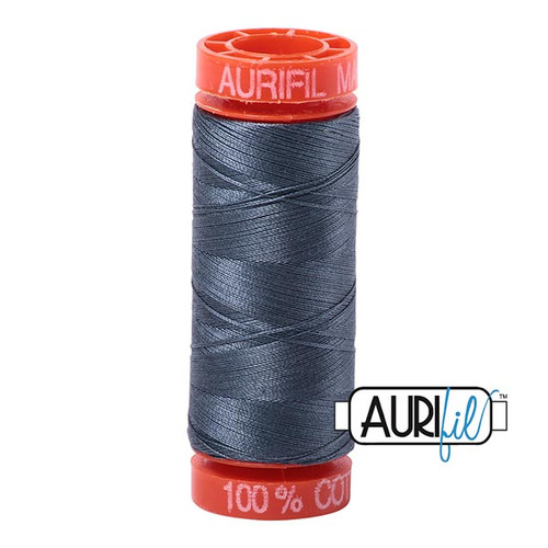 Aurifil Cotton Mako Thread 50 Weight Medium Grey Mini Spool 220 yards / 200 meters