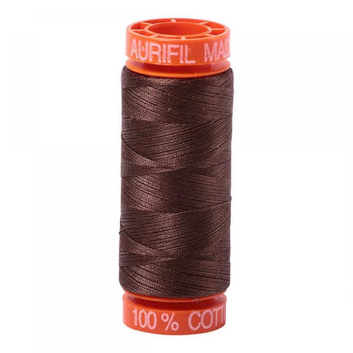 Aurifil Cotton Mako Thread 50 weight Medium Bark Mini Spool 220 yards / 200 meters