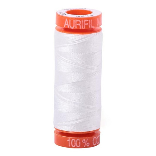 Aurifil Cotton Mako Thread 50 Weight Natural White Mini Spool 220 yards / 200 meterss