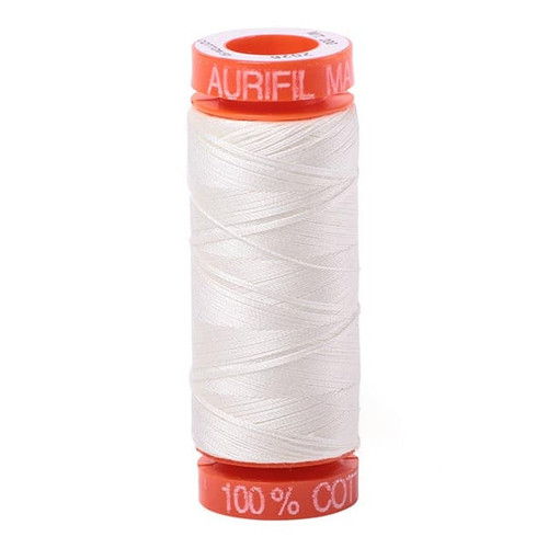 Aurifil Mako Cotton Thread 50 weight Chalk Mini Spool 220 yards / 200 meters