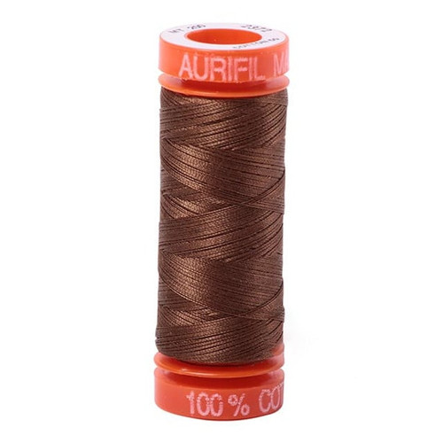 Aurifil Cotton Mako Thread 50 Weight Chocolate Mini Spool 220 yards / 200 meters
