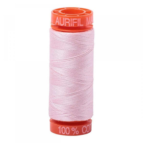 Aurifil Cotton Mako Thread 50 weight Pale Pink Mini Spool 220 yards / 200 meters