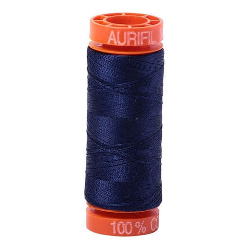 Aurifil Cotton Mako Thread 50 weight Midnight Mini Spool 220 yards / 200 meters