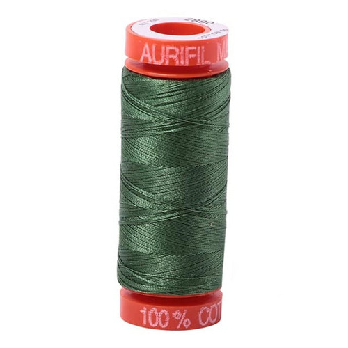 Aurifil Cotton Mako Thread 50 weight Very Dark Grass Green Mini Spool 220 yards / 200 meters
