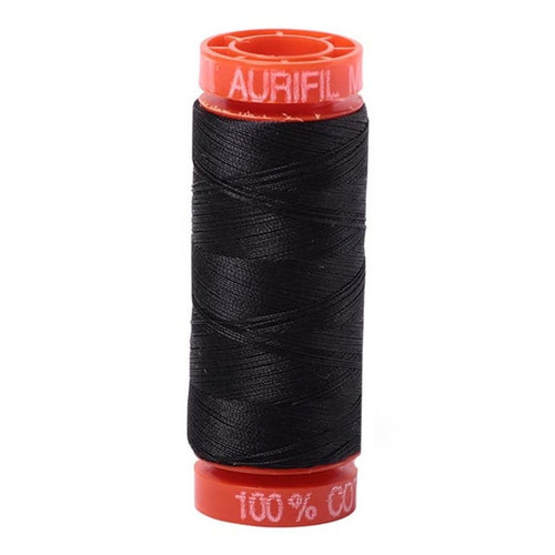 Aurifil Cotton Mako Thread 50 Weight Very Dark Grey Mini Spool 220 yards / 200 meters