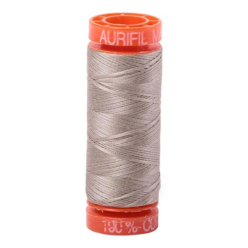 Aurifil Cotton Mako Thread 50 weight Eggshell Tan Mini Spool 220 yards / 200 meters