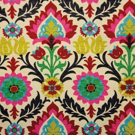 Waverly Santa Maria Desert Flower Folk Art Floral Medallion Suzani Blooms