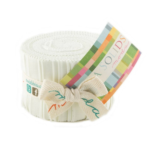 Moda Bella Solid Junior Jelly Roll Porcelain Whites