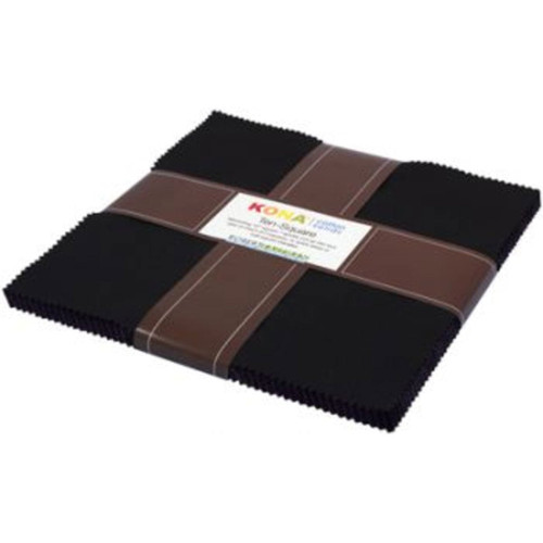 Robert Kaufman Fabrics Kona Cotton Ten Inch Squares Black