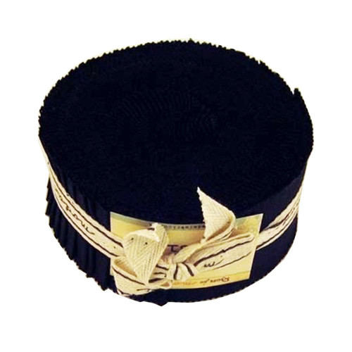 Moda Bella Solid Jelly Roll Basics Just Black 40 Strips