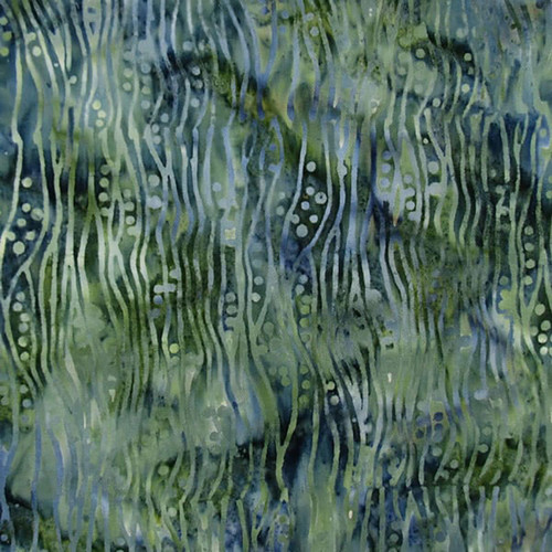 Hamilton Fabrics Seaweed Blue Green Batik Drapery Wheat Stripe