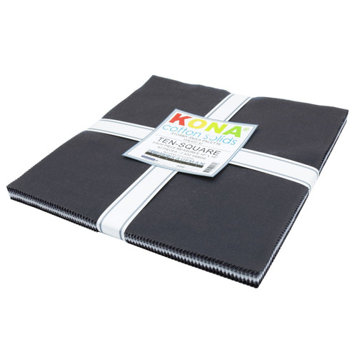 Robert Kaufman Fabrics Kona Cotton Tens 10 Inch Fabric Squares Stormy Skies