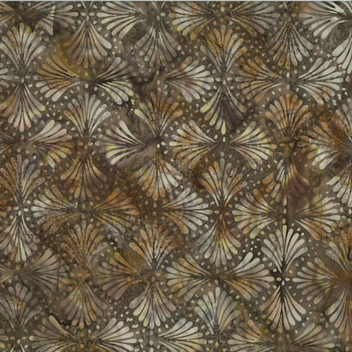 Hoffman Fabrics Bali Batiks 2022 Fawn and Fauna Fan Palm Bargello Taupe
