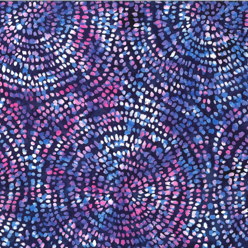 Hoffman Fabrics Bali Batiks 2022 Violet Rays Seed Mandala Salvia