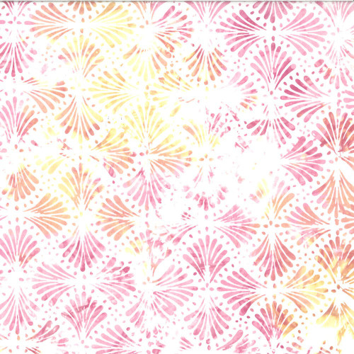 Hoffman Fabrics Bali Batiks 2022 Rainbow of Pastels Fan Palm Bargello Tea Rose