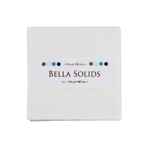 Moda Fabrics Bella Solid Charm Squares White