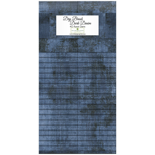 Wilmington Prints Dry Brush Texture Fabric Strips 2.5 by 44 inch Dark Denim
