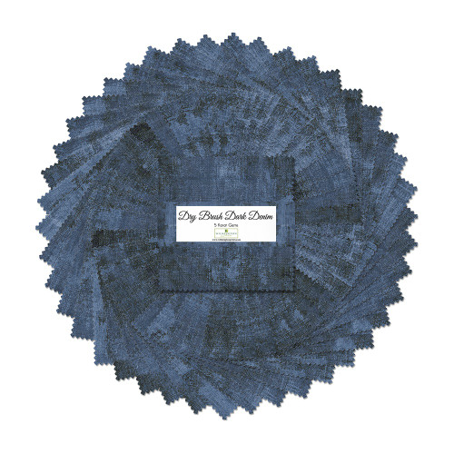 Wilmington Prints Dry Brush Texture 42 Five Inch Squares Dark Denim