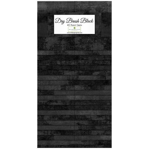 Wilmington Prints Dry Brush Texture Fabric Strips 2.5 by 44 inch Black