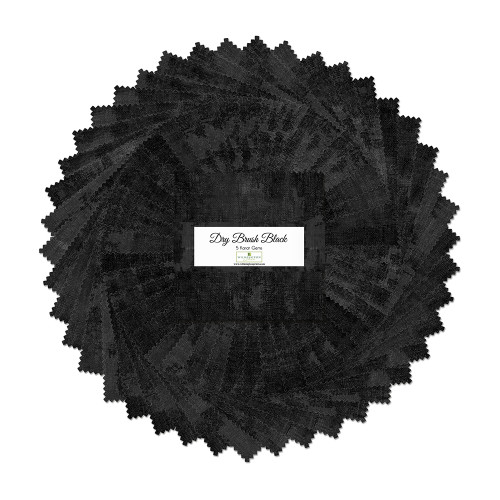 Wilmington Prints Dry Brush Texture 42 Five Inch Squares Black
