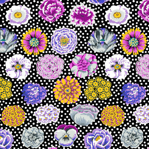 Free Spirit Fabrics August 2022 Kaffe Fassett Collective by Kaffe Fassett Big Blooms Black