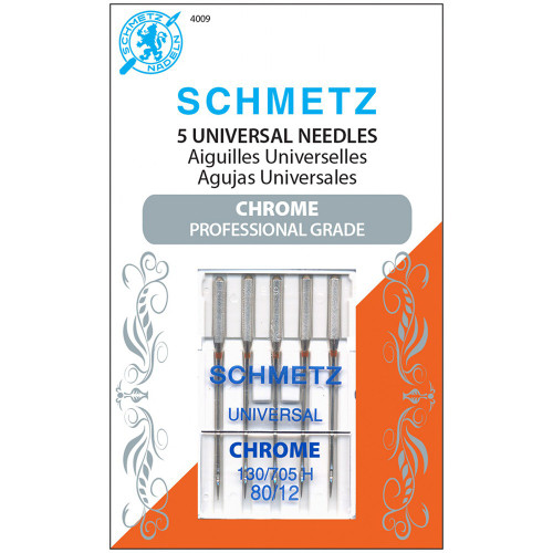 Chrome Universal Schmetz Needle 5 ct, Size 80/12