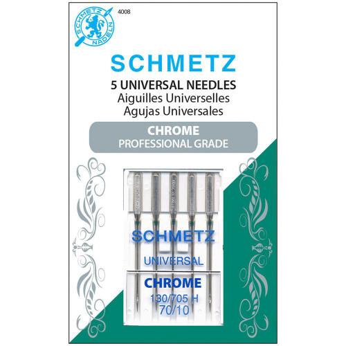 Chrome Universal Schmetz Needle 5 ct, Size 70/10