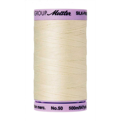 Mettler 50 Weight Silk Finish Cotton Thread  547 yards Antique White