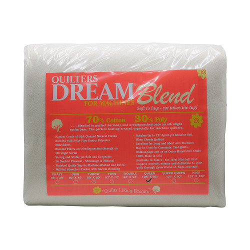 Quilters Dream Blend Natural 70 Cotton 30 Poly Queen Batting