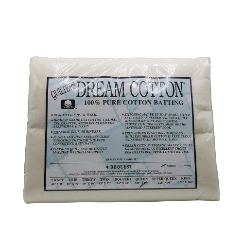 Quilters Dream Cotton Natural Unbleached Request Loft Queen Size Quilt Batting