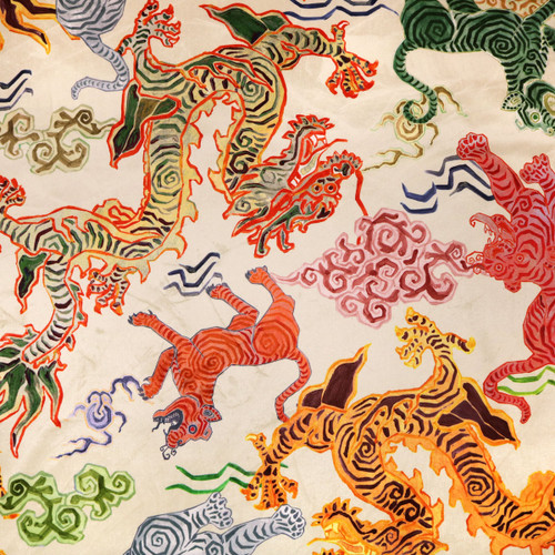 Hamilton Fabrics Tibetan Tiger Decorative Tigers on Velvet