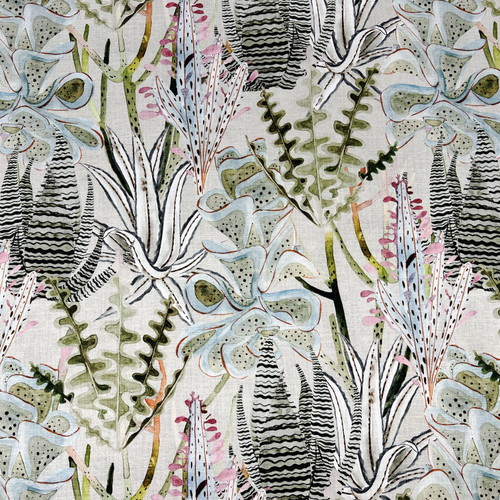 Hamilton Fabrics Springwood Pastel Ferns and Succulents