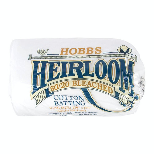 Hobbs Batting Heirloom 80/20 King Size Bleached White Quilt Batting