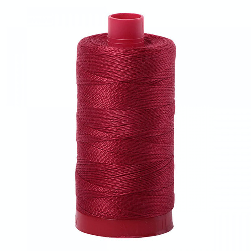 Aurifil Mako Cotton 12 Weight 2 Ply Large Spool 386 Yards 325 Meters Burgundy