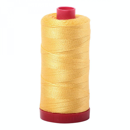 Aurifil Mako Cotton 12 Weight 2 Ply Large Spool 386 Yards 325 Meters Pale Yellow