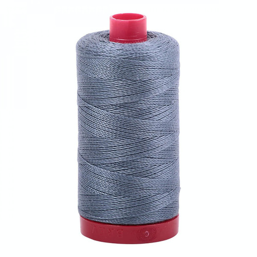 Aurifil Mako Cotton 12 Weight 2 Ply Large Spool 386 Yards 325 Meters Dark Grey