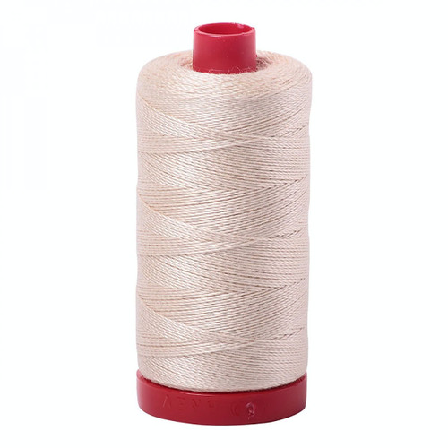 Aurifil Mako Cotton 12 Weight 2 Ply Large Spool 386 Yards 325 Meters Light Sand