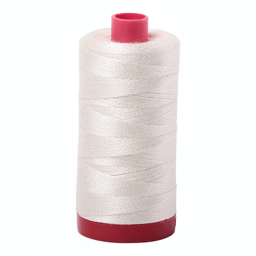 Aurifil Mako Cotton 12 Weight 2 Ply Large Spool 386 Yards 325 Meters Chalk
