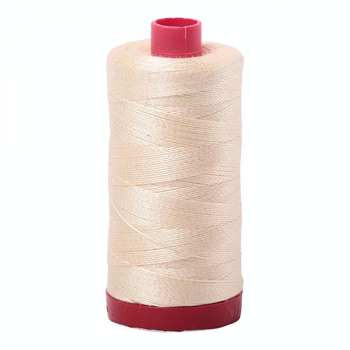 Aurifil Mako Cotton 12 Weight 2 Ply Large Spool 386 Yards 325 Meters Butter
