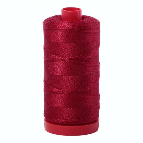 Aurifil Mako Cotton 12 Weight 2 Ply Large Spool 386 Yards 325 Meters Wine Red
