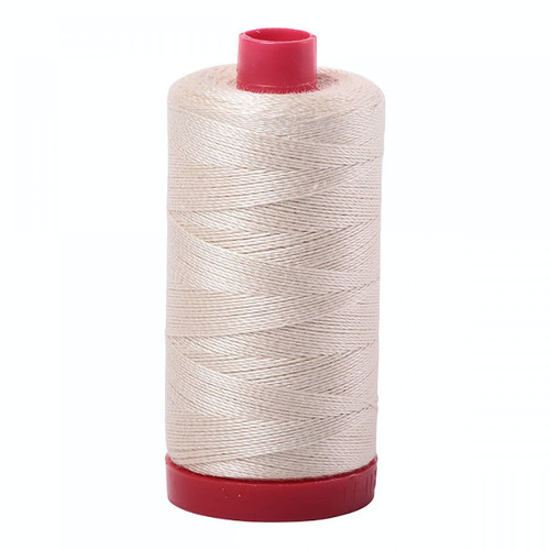 Aurifil Mako Cotton 12 Weight 2 Ply Large Spool 386 Yards 325 Meters Light Beige