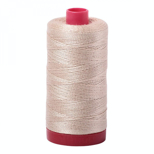 Aurifil Mako Cotton 12 Weight 2 Ply Large Spool 386 Yards 325 Meters Ermine