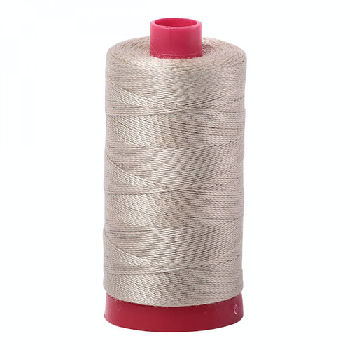 Aurifil Mako Cotton 12 Weight 2 Ply Large Spool 386 Yards 325 Meters Stone