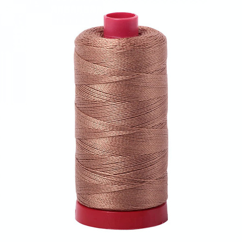 Aurifil Mako Cotton 12 Weight 2 Ply Large Spool 386 Yards 325 Meters Cafe Au Lait