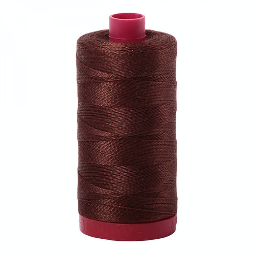 Aurifil Mako Cotton 12 Weight 2 Ply Large Spool 386 Yards 325 Meters Chocolate